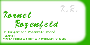 kornel rozenfeld business card
